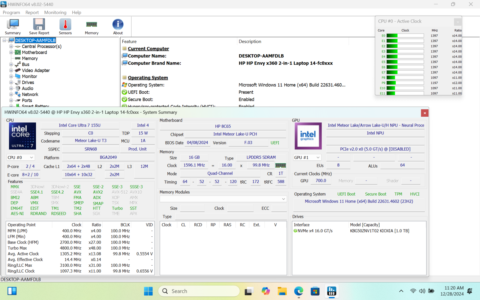 HP Envy x360 2-in-1 14" Touch-Screen Laptop, Ultra 7, 16GB, 1TB - Photo 4